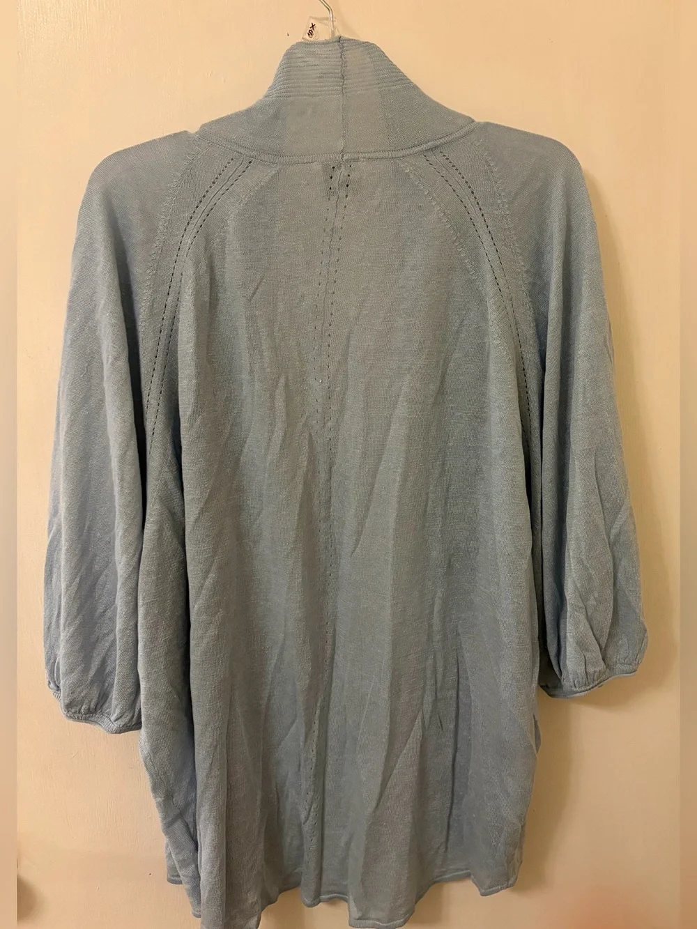 Wrap Light Blue Open-Front Women's Cardigan Sweater
